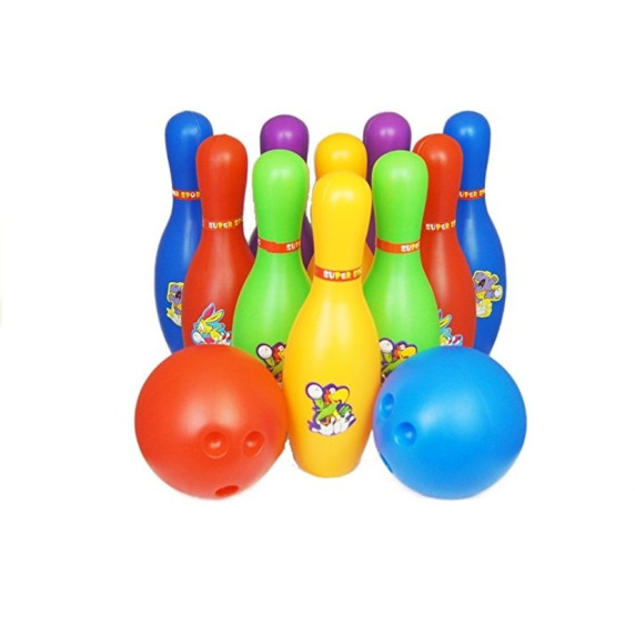 Bowling készlet 10 teke bábuval 2 golyóval Inlea4Fun ENERGESIS 