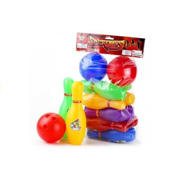 Bowling készlet 10 teke bábuval 2 golyóval Inlea4Fun ENERGESIS 
