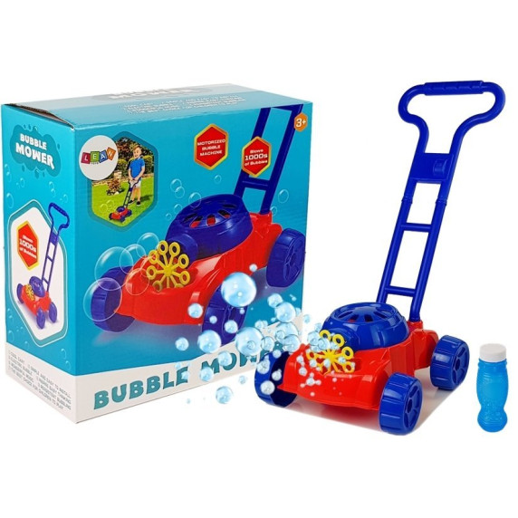 Detská bublifuková kosačka Inlea4Fun BUBBLE MOWER - Modrá/červená