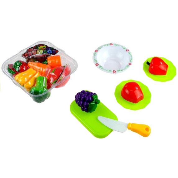 Set cu coș de cumpărături și legume pentru feliat, cu cântar, Inlea4fun