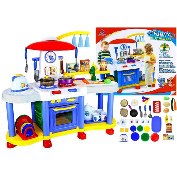 Inlea4Fun FUNNY KITCHENSET Interaktívna kuchynka - modrá