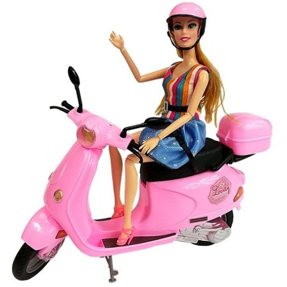 Játékbaba robogóval Inlea4Fun FASHION MOTORCYCLE