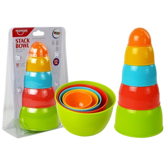 Farebné poháre - pyramída HUANGER Stack Bowl