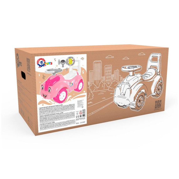Lábbal hajtós jármű, bébitaxi Inlea4Fun TECHNOC TOYS - Rózsaszín unikornisos