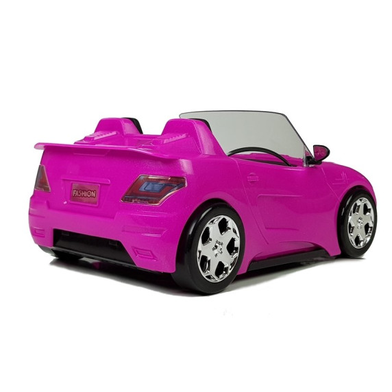 Inlea4Fun FASHION TRAVEL Ružové autíčko kabriolet pre bábiky 34 cm