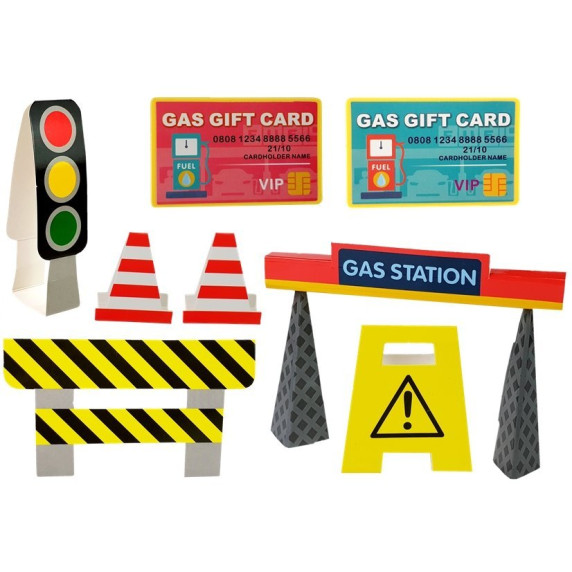 Interaktív játék benzinkút autóval Inlea4Fun GAS STATION