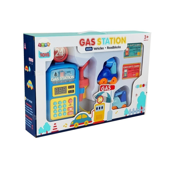 Interaktív játék benzinkút autóval Inlea4Fun GAS STATION