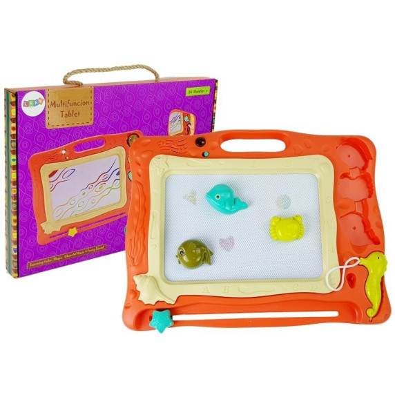 Tablă de desen magnetică - Inlea4Fun MULTIFUNCTION TABLET - portocaliu