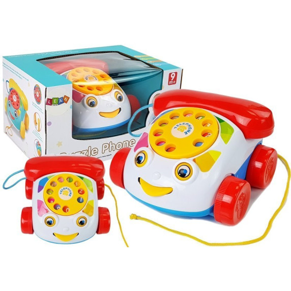 Játék telefon kerekekkel Inlea4Fun PUZZLE PHONE