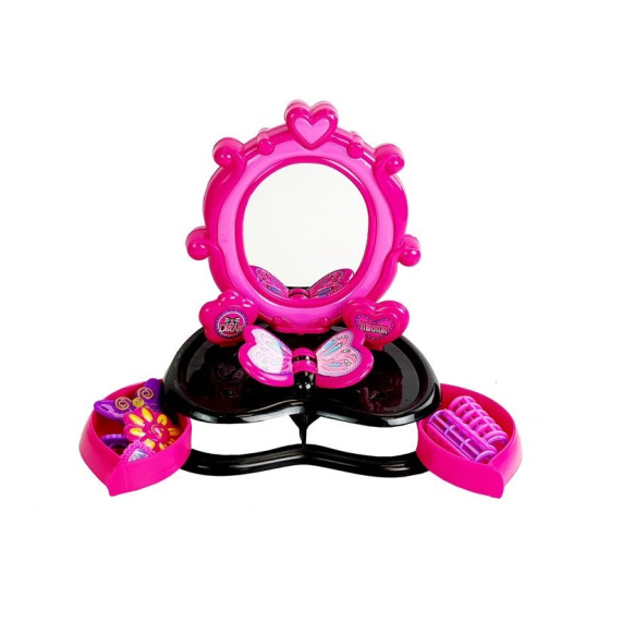 Kozmetické zrkadlo ružovo - čierne Inlea4Fun DRESSING TABLE 