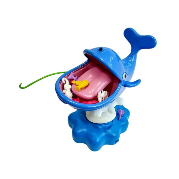 Joc de pescuit cu balenă stropitoare, albastră, cu accesorii, Inlea4fun  