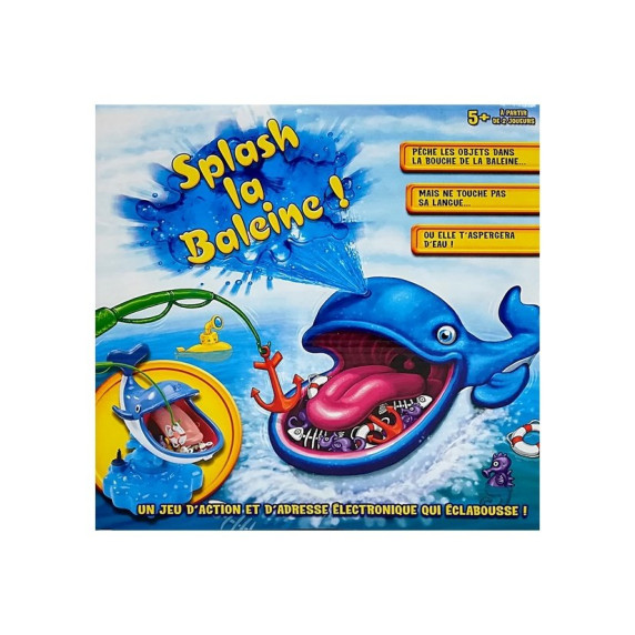Joc de pescuit cu balenă stropitoare, albastră, cu accesorii, Inlea4fun  