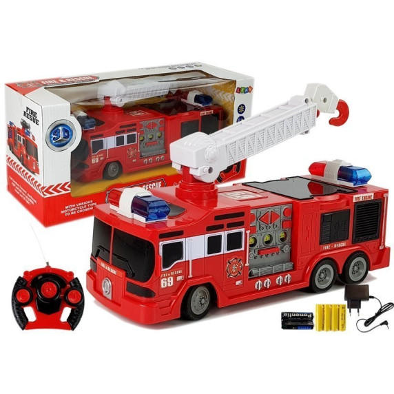 Mașină de pompier cu telecomandă - Inlea4Fun FIRE & RESCUE
