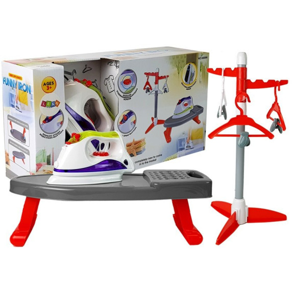 Detská žehlička so stojanom a vešiak na šaty Inlea4Fun FUNNY IRON