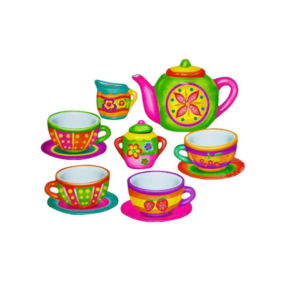 Színezhető teáskészlet Inlea4Fun TEA PARTY 