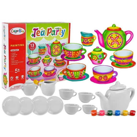 Színezhető teáskészlet Inlea4Fun TEA PARTY 
