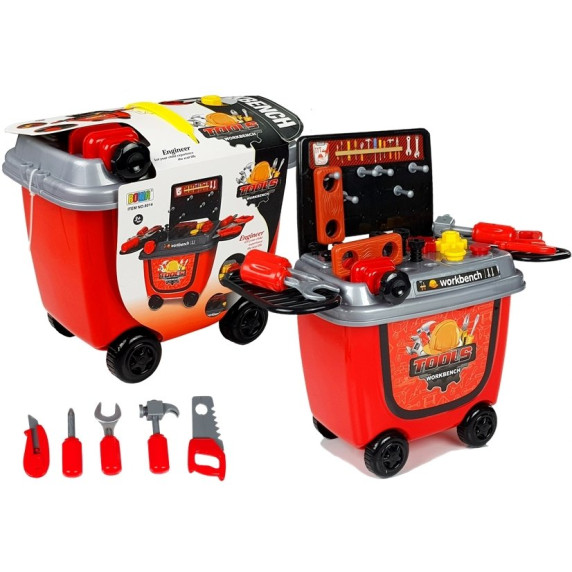 Detská dielňa na kolieskach s náradím Inlea4Fun TOOLS WORKBENCH 