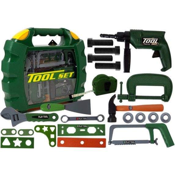 Set unelte de jucărie - Inlea4Fun TOOL SET - verde închis