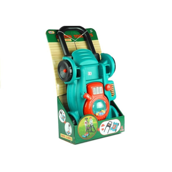 Játék fűnyíró sisakkal és benzinkannával Inlea4Fun GARDEN TOOLS