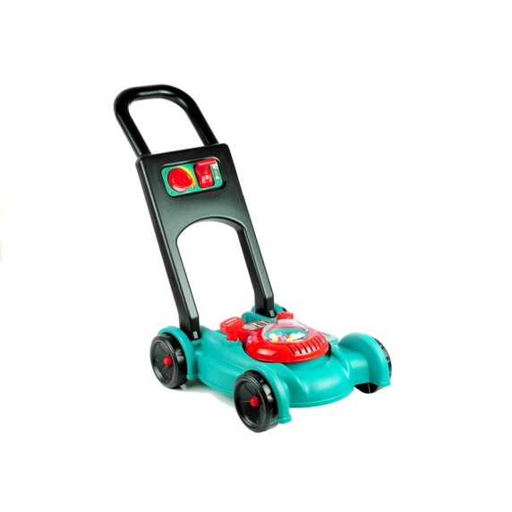 Játék fűnyíró sisakkal és benzinkannával Inlea4Fun GARDEN TOOLS