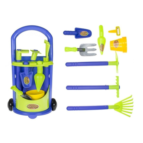 Húzható kertészeti kiskocsi szerszámokkal Inlea4Fun LITTLE GARDENERS