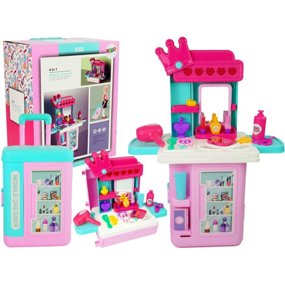 Szépítkező bőrönd fésülködő kiegészítőkkel Inlea4Fun MOBILE DRESSER