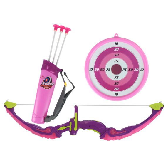 Detská kuša veľká sada Inlea4Fun KIDS SPORT - ružová