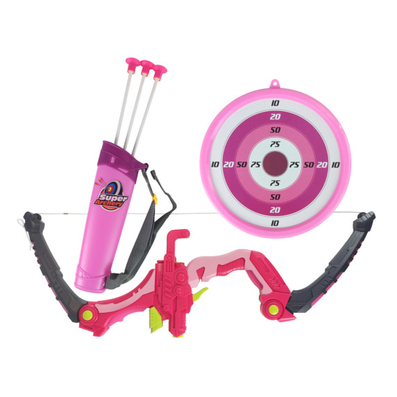 Set arc pentru copii cu țintă - roz - Inlea4Fun KINGS SPORT