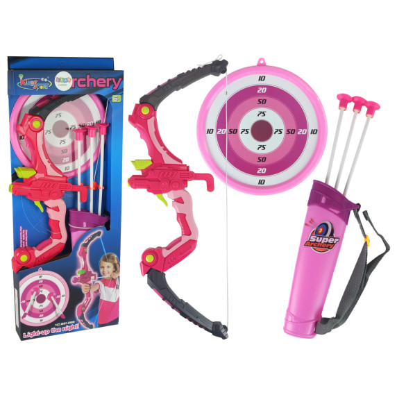 Set arc pentru copii cu țintă - roz - Inlea4Fun KINGS SPORT