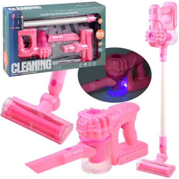 Detský bezdrôtový vysávač Inlea4Fun CLEANING SET- ružový