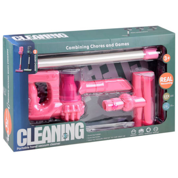 Detský bezdrôtový vysávač Inlea4Fun CLEANING SET- ružový
