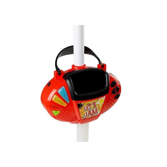 Set karaoke cu suport microfon și MP3 player - roșu