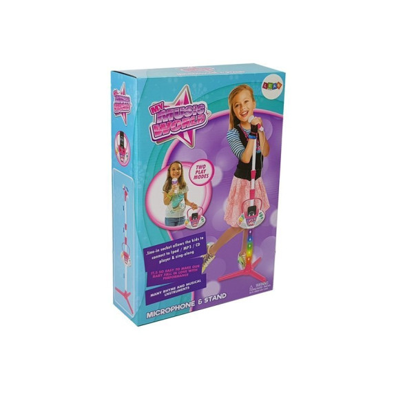 Karaoké mikrofon állvány mp3 lejátszóval MY MUSIC WORLD - pink