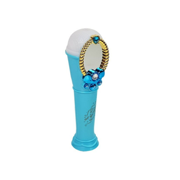 Microfon karaoke cu oglindă - Inlea4Fun MAGIC MIRROR MICROPHONE - albastru