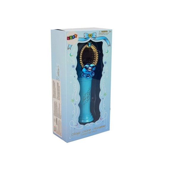 Microfon karaoke cu oglindă - Inlea4Fun MAGIC MIRROR MICROPHONE - albastru