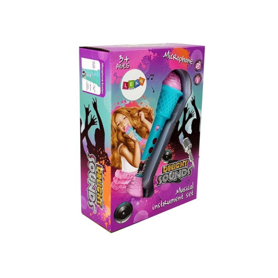 Microfon karaoke cu efecte lumini - albastru - Inlea4Fun DELIGHT SOUNDS