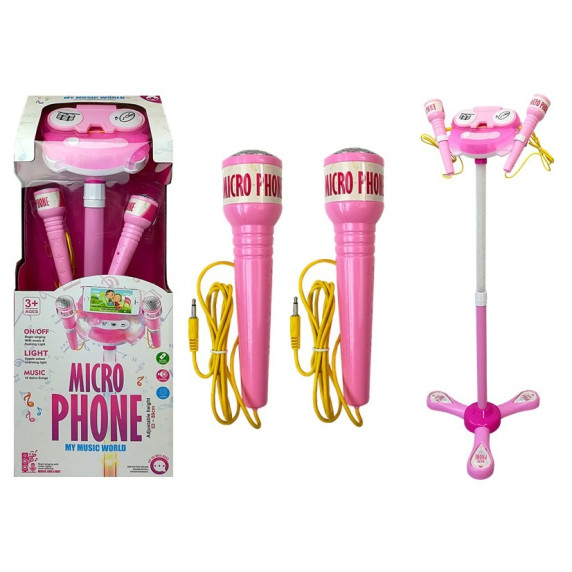 Set Karaoke cu 2 microfoane și stativ regalbil Inlea4Fun
