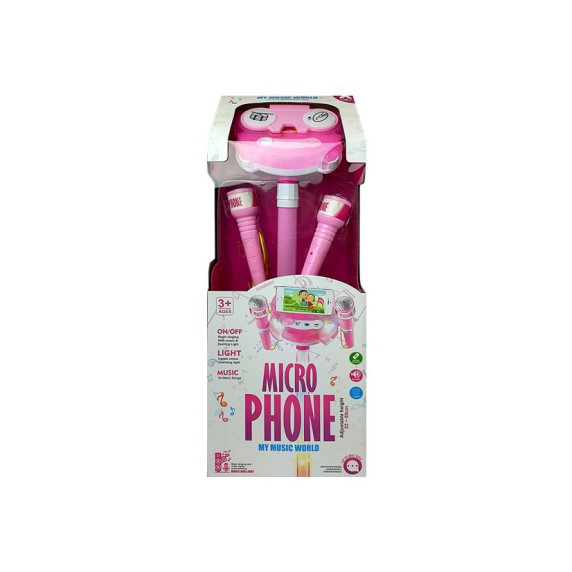 Set Karaoke cu 2 microfoane și stativ regalbil Inlea4Fun