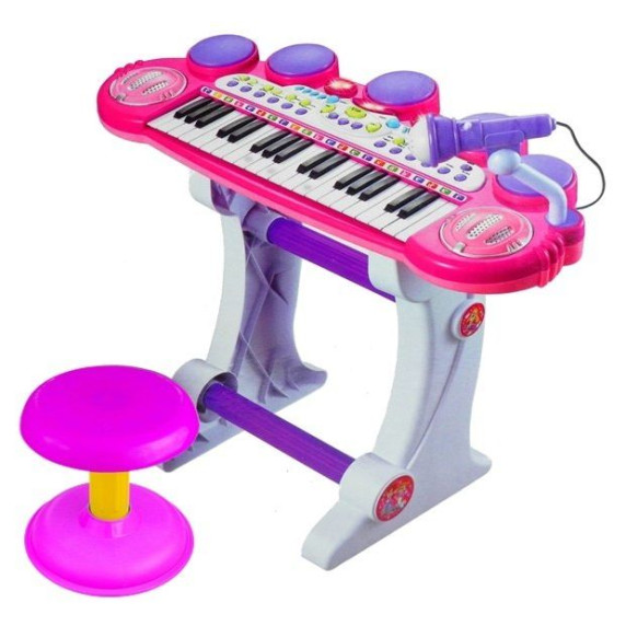 Elektronikus játék zongora Inlea4Fun LET THE CHILD - rózsaszín