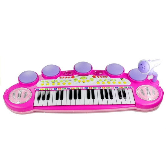 Elektronikus játék zongora Inlea4Fun LET THE CHILD - rózsaszín