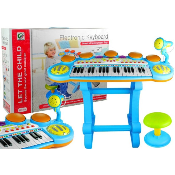 Elektronikus játék zongora Inlea4Fun LET THE CHILD - kék