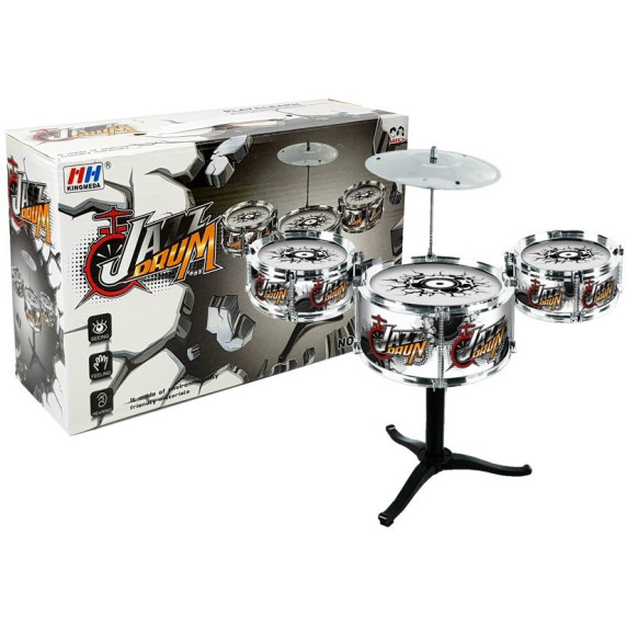 Set de tobe pentru copii, argintiu, JazzDrum Inlea4fun 