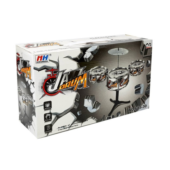 Set de tobe pentru copii, argintiu, JazzDrum Inlea4fun 