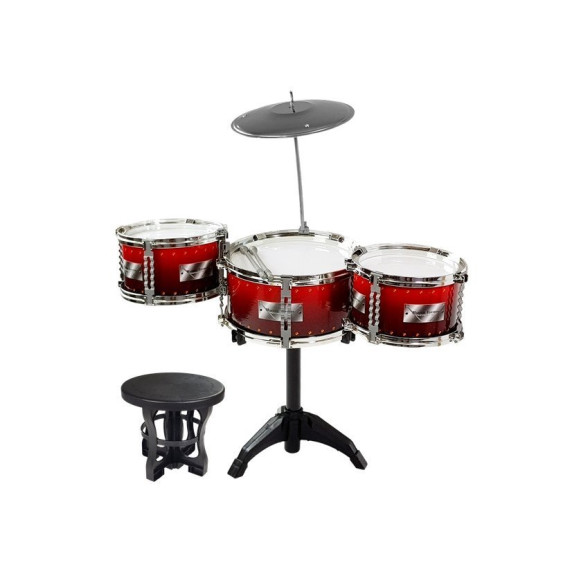 Detské bicie Inlea4Fun JAZZ DRUM - červené/čierne