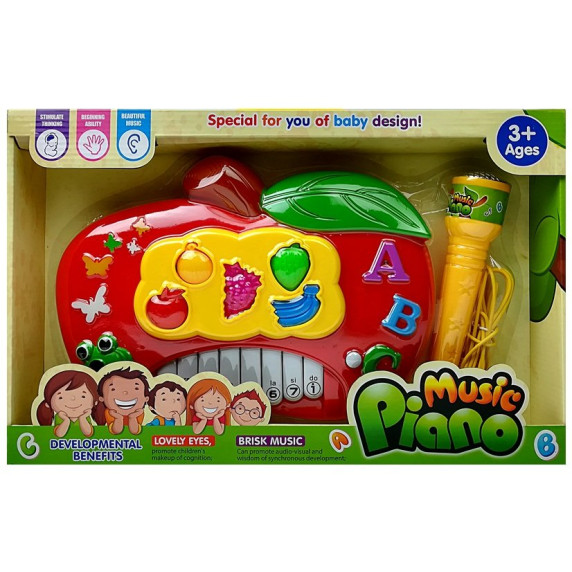 Elektronikus játék zongora Inlea4Fun MUSIC PIANO - alma
