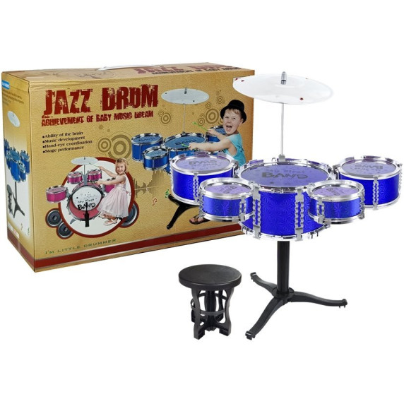 Játék dobfelszerelés Inlea4Fun JAZZ DRUM - kék