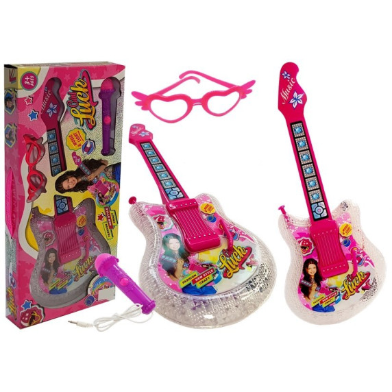 Detská gitara s mikrofónom a party okuliarmi Inlea4Fun GIRL LUCK