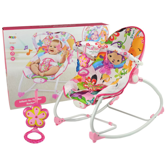 Scaun leagăn bebe - Inlea4Fun TODDLER ROCKER - roz