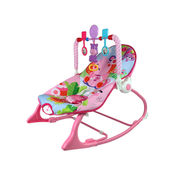 Detské lehátko s vibráciami Inlea4Fun TODDLER ROCKER slon - ružové