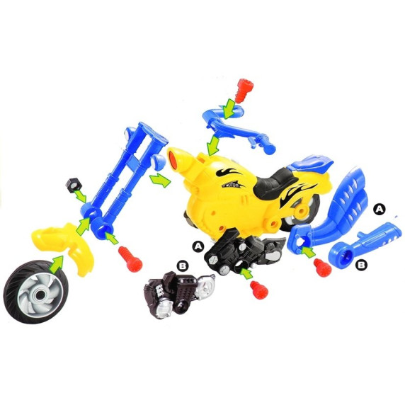 Skladacia motorka 2v1 so skrutkovačom Inlea4Fun TAKE APART